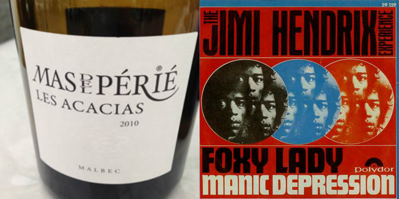Accord vin musique - Les Acacias – Mas Del Périé - Foxy Lady – Jimi Hendrix