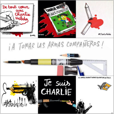 Montage photos avec dessins #Jesuischarlie