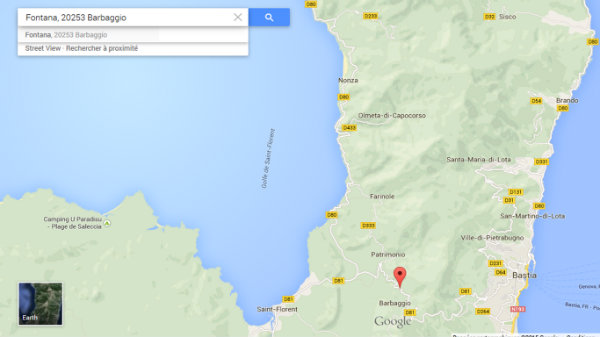 Map google pour situer Barbaggio en Corse