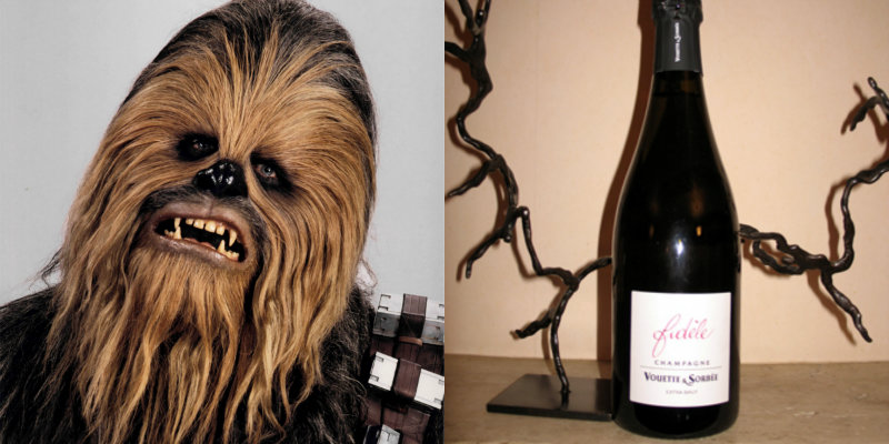 Accords vins et Star Wars - Chewbacca - Fidele champagne Vouette et Sorbee