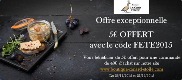 Offre de réduction e boutique Canard Etoilé