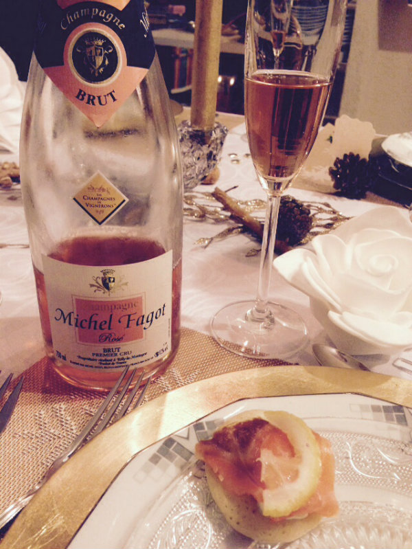 Champagne rosé - Michel Fagot - Champagnes de Vignerons - saumon fumé