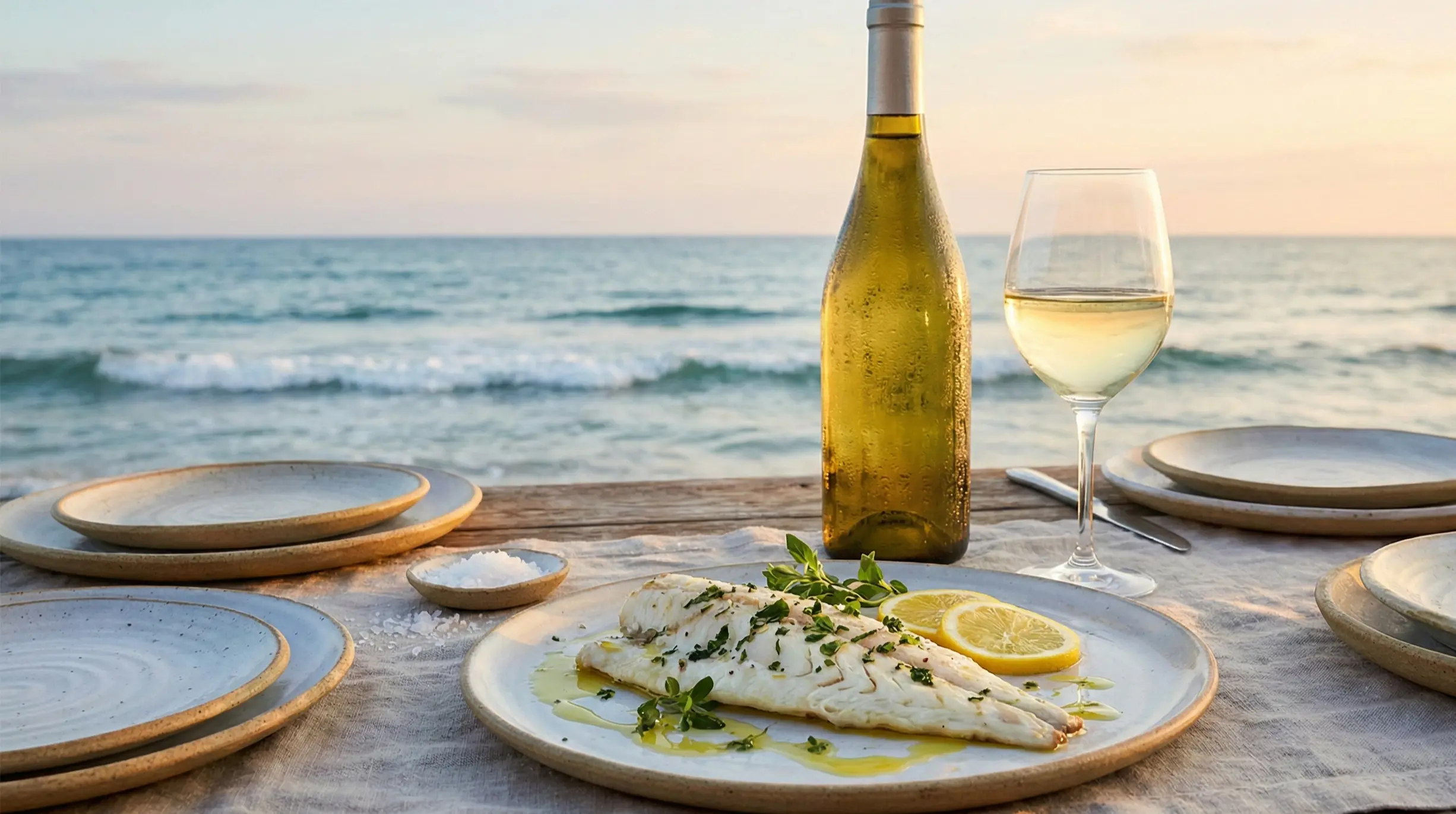poisson et vin blanc